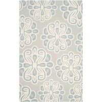 Cambridge Luanne Geometric Floral Wool Area Rug, сиво синьо, 8 '10'