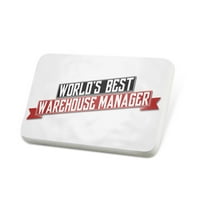 Porcelein Pin Worlds Best Warehouse Manager Лапета значка - Neonblond