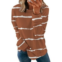 Viadha жени дълги ръкави ежедневни ризи солиден цвят кръгла шия суичър пуловер свободни туники върхове