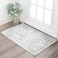 Alise Rugs Lin French Country Medallion Indoor Area Rug White 2 '2'11' '2' 3 'Accent, вход на закрито, баня, трапезария