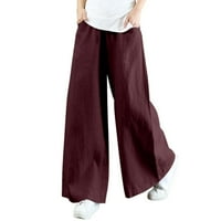 Дамски панталони ежедневни модерни джобни еластични дишащи панталони разхлабени памук и спално бельо