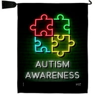Неон Аутизъм Градина Флаг Зададете Информираност Х18. Дворно Дворно Банер