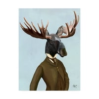 Търговска марка изобразително изкуство Животни платно изкуство 'лос в костюм, портрет' от фънки фънки