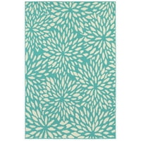 Ориенталски тъкачи на Америка Андалусия флорални вътрешен външен полипропилен килим, синьо