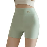 Elainilye Fashion Женски гамаши висока rlasticity плюс размер половин панталони удобни дишащи гамаши, зелено