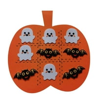 Aozowin Хелоуин тик-так-пръст подложка DIY Ghost Bat Pumpkin Tic-tac-toe подложка