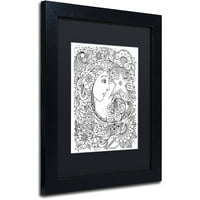 Търговска марка изобразително изкуство лунно лице платно изкуство от Кцдодхарт Черен мат, черна рамка