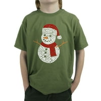 Коледен снежен човек - Тениска на момчето на думата