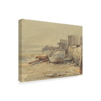 Търговска марка изящно изкуство 'кораб на брега, ОК. 1880' платно изкуство от Джордж Лоринг Браун
