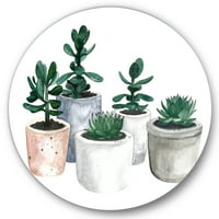 Дизайнарт 'сукулентни и кактусови Стайни растения ви' фермерска къща кръг метал Арт-диск от 36