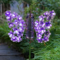 Издишателен метал и стъкло лилаво пеперуда за дъжд