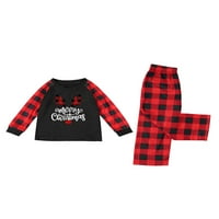 Капрез Дълги ръкави съвпадащи семейни пижами комплект проверете карирани нощни дрехи за жени мъже деца меки върхове и панталони за сън