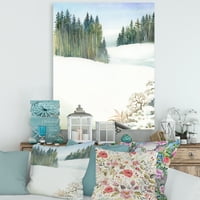 Дизайнарт 'Борова Гора В Снежните Зимни Планини' Традиционно Платно Принт За Стена