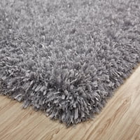 Плюшен пухкав, блясък кристален сребърен шаг, 2'x3 'килим за килим от Makymo