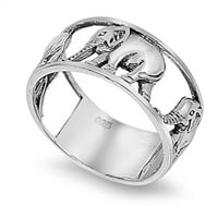 Стерлинг сребърен женски цирк слон пръстен