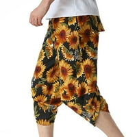 Buigttklop без граници мъжки панталони, мъже, ежедневни флорални печат среден талия панталони панталони от Харлан
