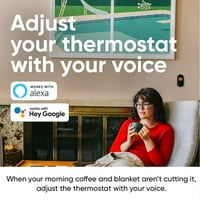Wyze Smart WiFi Thermostat за дома с контрол на приложението, черно