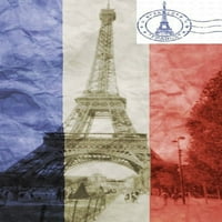 Айфеловата кула френски флаг реколта творчески празен вестник: Айфеловата кула френски флаг реколта творчески празен вестник