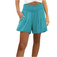 Binmer жени къси панталони солидни цветове ежедневни летни къси панталони на талията